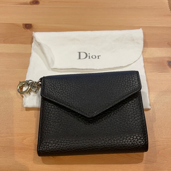Dior Handbags - AUTHENTIC Dior calfskin wallet - Black & Purple